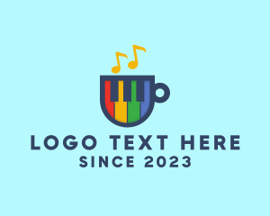 Music Note - Rainbow Piano Cup logo design