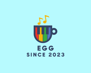 Coffee Cup - Rainbow Piano Cup logo design