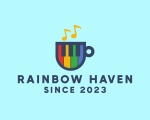 Rainbow Piano Cup logo design