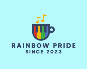 Rainbow Piano Cup logo design