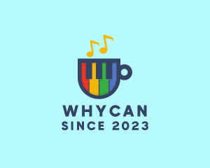 Music Note - Rainbow Piano Cup logo design