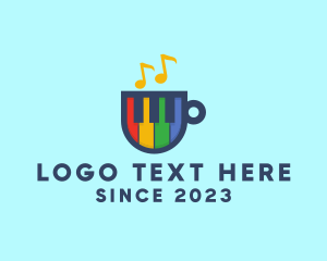 Musical Note - Rainbow Piano Cup logo design