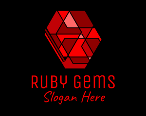 Ruby - Red Ruby Gemstone logo design