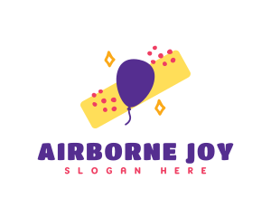 Fun Party Balloon Confetti logo design