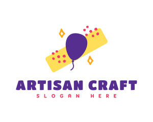 Crafty - Fun Party Balloon Confetti logo design