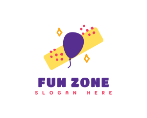 Fun Party Balloon Confetti logo design