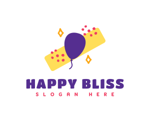 Fun Party Balloon Confetti logo design