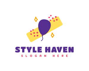 Souvenir Shop - Fun Party Balloon Confetti logo design