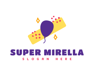 Fun Party Balloon Confetti logo design