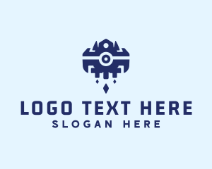 Camera Store - Blue Camera Drone logo design