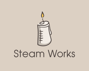 Steam - Glowing Candle Essence logo design