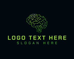 Digital - Brain Circuit Technology logo design