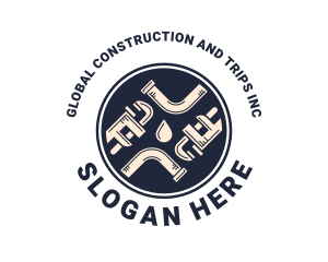 Home Renovation - Pipe Wrench Tube logo design