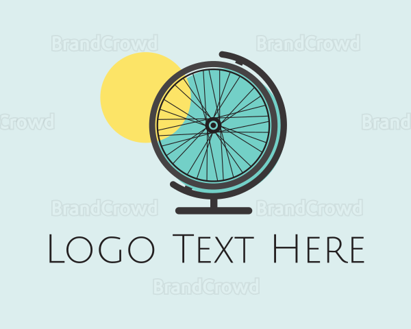 Bike Wheel Globe Logo