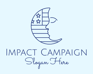 Campaign - American Flag Face logo design