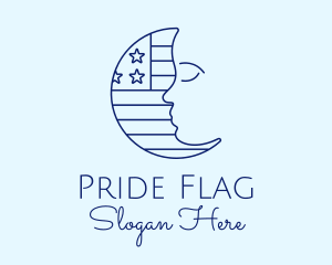 Flag - American Flag Face logo design