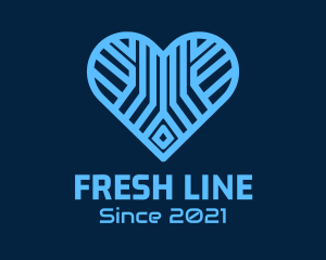 Blue Heart Lines logo design