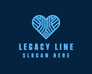 Blue Heart Lines logo design