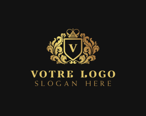 College - Golden Monarchy Shield logo design
