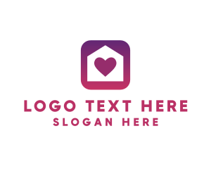 Love - Stay Home Heart App logo design