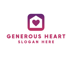 Stay Home Heart App logo design