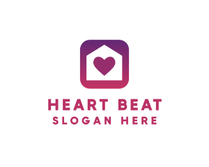 Stay Home Heart App logo design