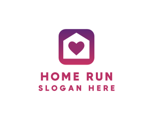 Stay Home Heart App logo design