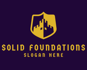 Monarch - Gold Castle Shield logo design