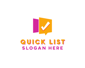 List - Check Message App logo design