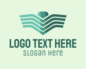 Communication - Green Linear Wings logo design