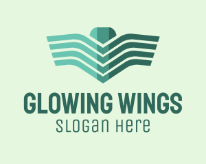 Green Linear Wings logo design