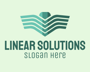 Green Linear Wings logo design