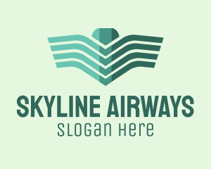 Airway - Green Linear Wings logo design