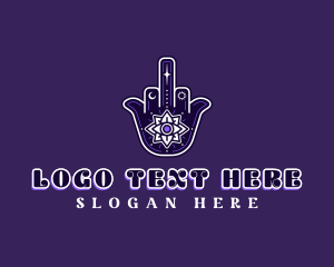 Offensive - Hamsa Hand Middle Finger logo design