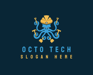 Octopus Handyman Builder logo design