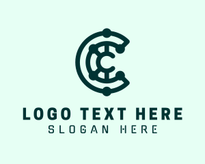App - Digital Tech Letter C logo design