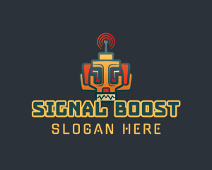 Robotic Wifi Signal logo design