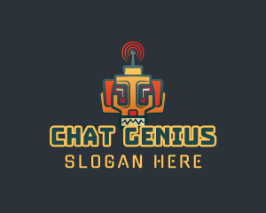 Chatbot - Robotic Wifi Signal logo design