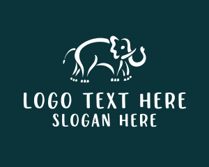 African Animal - Elephant Wildlife Zoo logo design