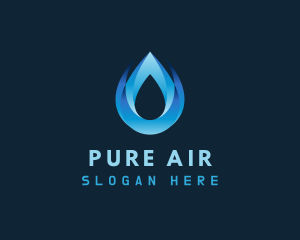 Purified Water Droplet logo design