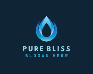 Purified Water Droplet logo design