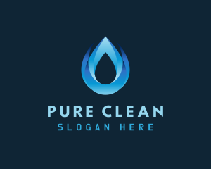 Purified Water Droplet logo design