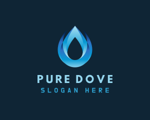 Purified Water Droplet logo design