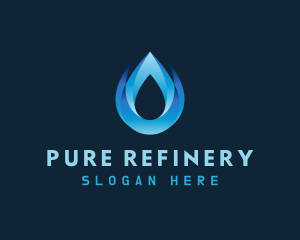 Purified Water Droplet logo design