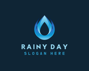 Purified Water Droplet logo design