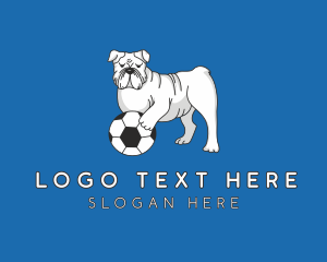 Bulldog Dog Soccer Ball Logo