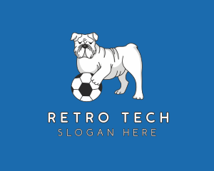 Bulldog Dog Soccer Ball Logo