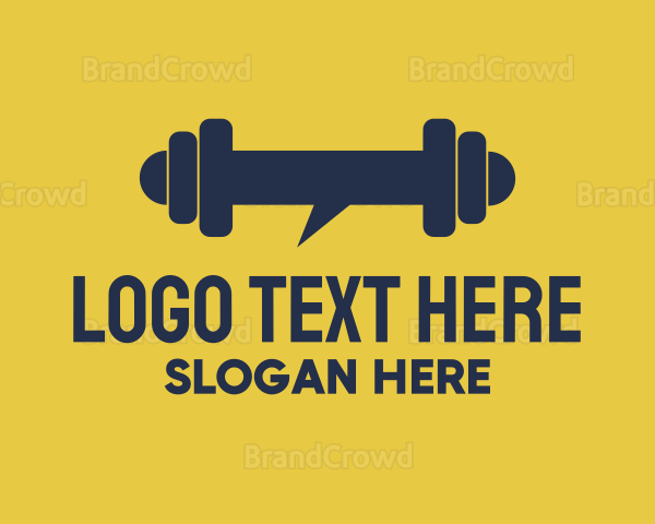 Blue Dumbbell Chat Logo