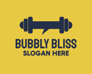 Blue Dumbbell Chat logo design