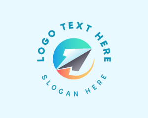 Triangle - Flying Modern Airplane logo design